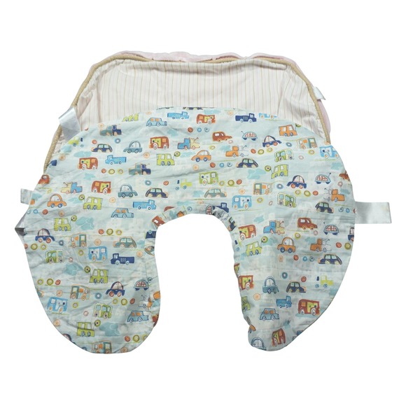 Boppy Other - Boppy Nursing Pillow Slipcover Bundle of 2 Cars Trucks Blue Pink Plush Striped